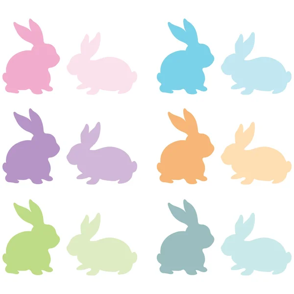 Silhouette de lapin coloré — Image vectorielle