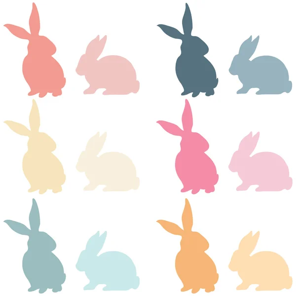 Kleurrijke Easter Bunny silhouet — Stockvector