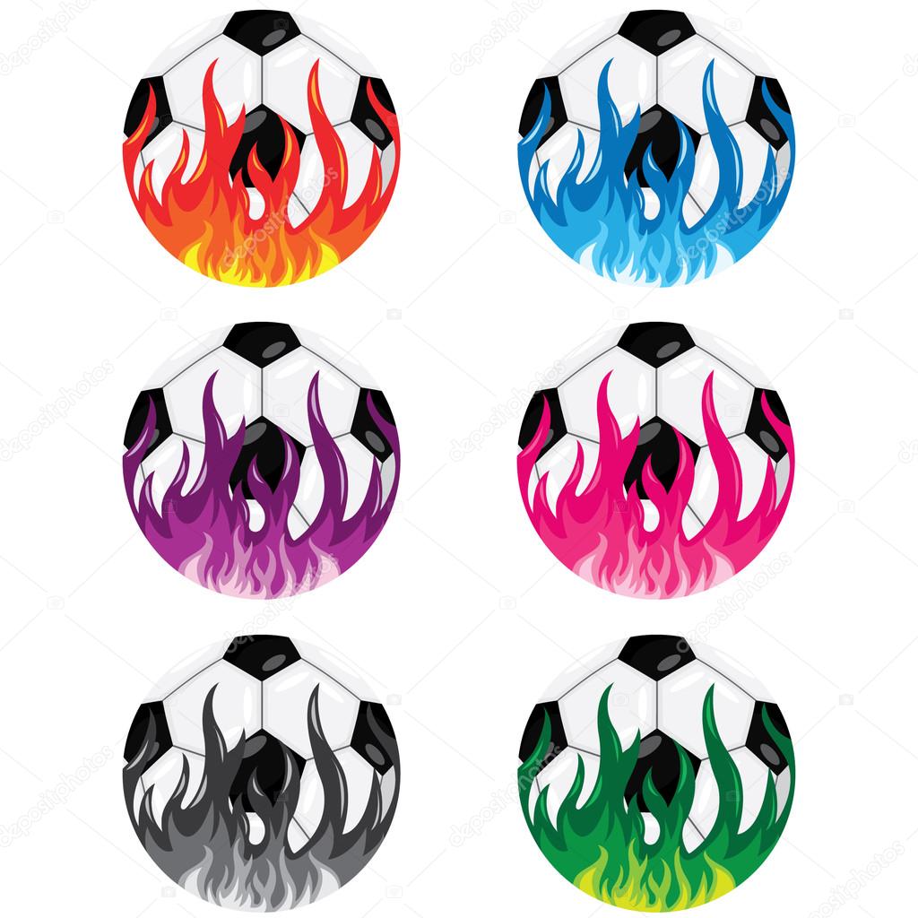 Set of vector soccer ball design.