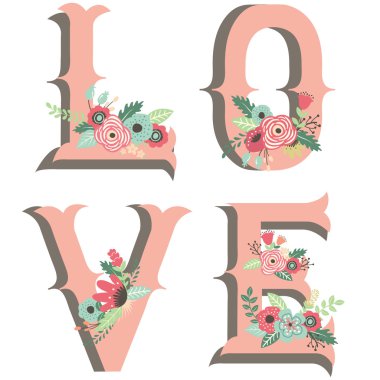 Wedding Flower Love Design Elements clipart
