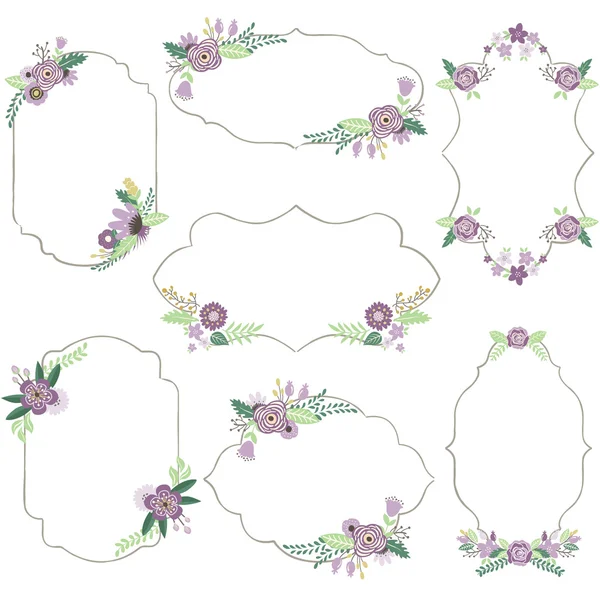 Elementi cornici di fiori — Vettoriale Stock