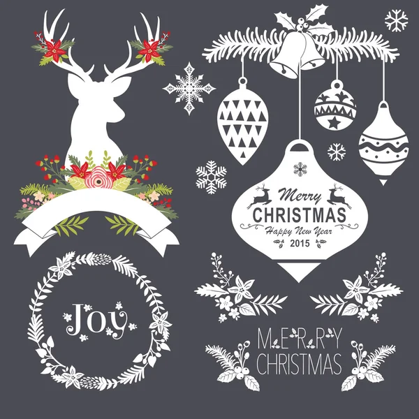 Chalkboard Christmas Set — Stock Vector