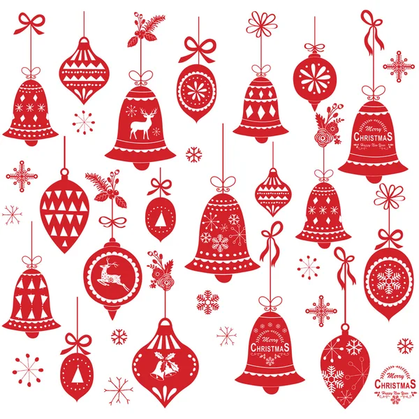 Éléments de conception rétro cloche de Noël — Image vectorielle