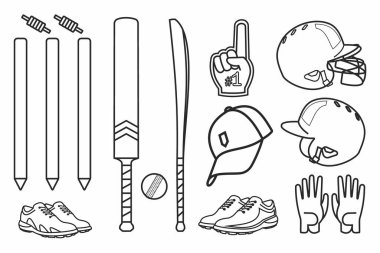 Kriket ekipmanlarının tasarımını ayarla.