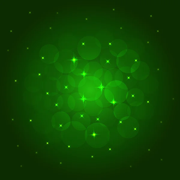 Fond abstrait vert avec étoiles . — Image vectorielle