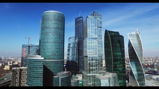 Moscow City antenn skytte stadsbilder — Stockvideo