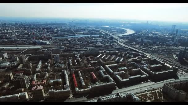 Moscow City aerial shooting cityscapes — Stock Video