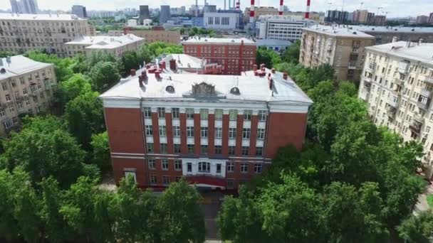 Aerial Moscow School Building — Stock Video