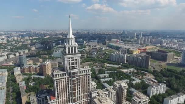 Edificios y casas del distrito aéreo de Moscú Paisaje urbano — Vídeos de Stock