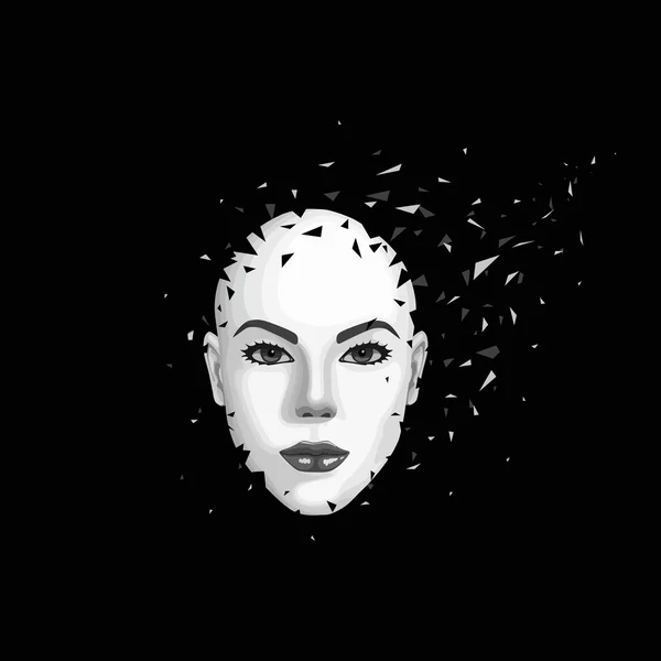 Abstrakt kvinnans ansikte — Stock vektor
