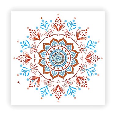 Renkler için mandala tasarımı. Vektör çiçek mandala. Geometrik süslemeli mandalas Özet Vektörü
