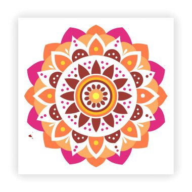 Renkler için mandala tasarımı. Vektör çiçek mandala. Geometrik süslemeli mandalas Özet Vektörü