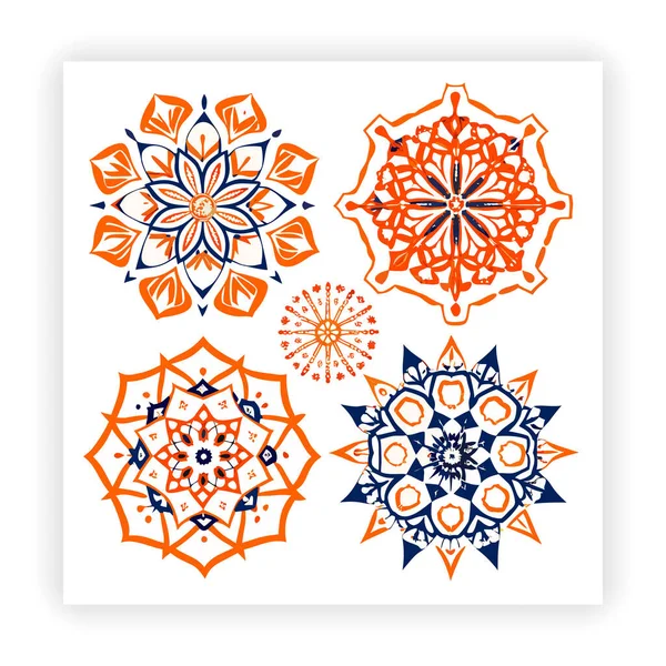Renkler için mandala tasarımı. Vektör çiçek mandala. Geometrik süslemeli mandalas Özet Vektörü