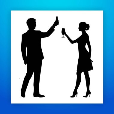 Etkinlik tanıtımı ve tasarım projeleri vektörü için DJ 'li Siluet parti sahnesi, dans, konuşma ve içme