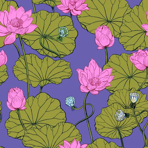 Patrón floral de loto . —  Fotos de Stock