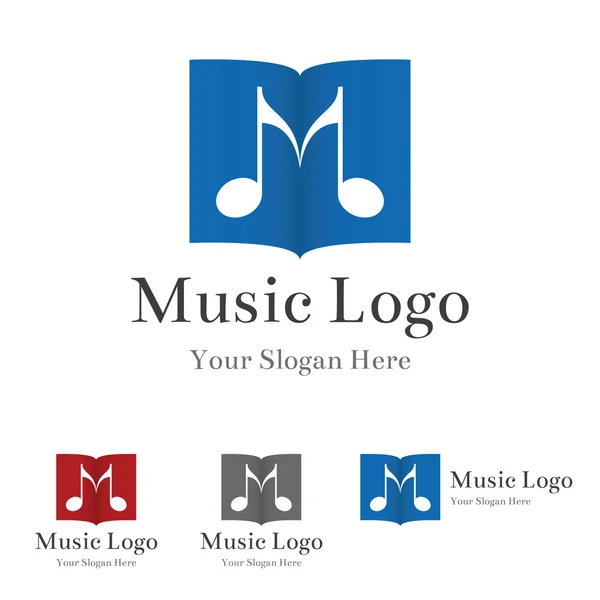 Müzik logo şablonu. İki Not ve mektup oluşturan müzik sayfası.