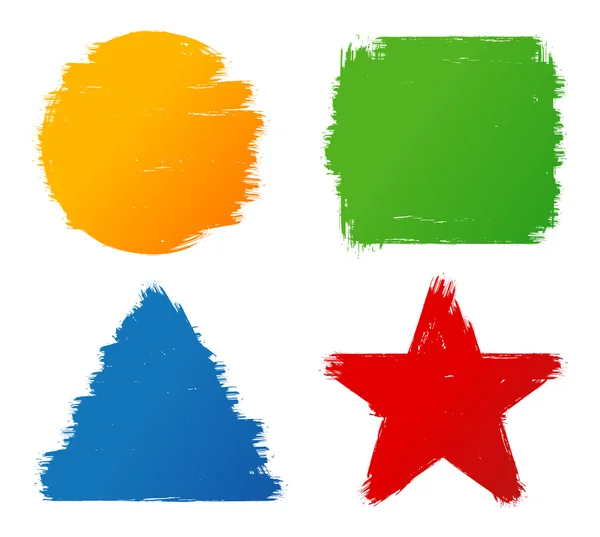 Soyut grunge el renkli fırça konturu şekiller boyalı..