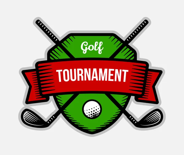 Golf vector logo. Summer individual sport tournament. Color badge, shirt mascot design. — Stock Vector
