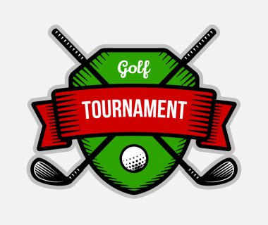 Golf Kulübü logosu Şampiyonası. Yaz bireysel spor turnuvası.