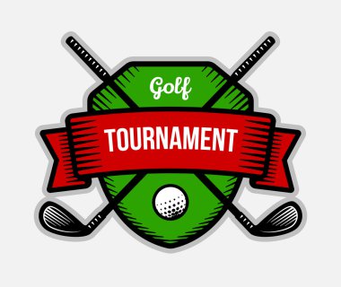 Golf Kulübü logosu Şampiyonası. Yaz bireysel spor turnuvası.