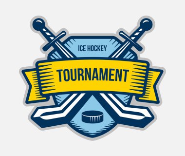 Buz hokeyi kış spor takım logosu. Turnuva, Şampiyonası, lise kulübü.