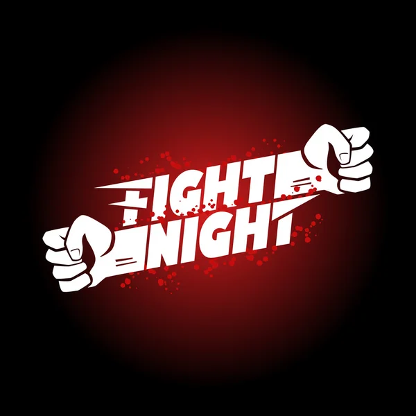 Fight night mma, wrestling, fist boxing championship for the belt event logo — Stock Vector