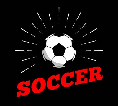Vektör futbol topu spor logosu simgesi güneş burcu baskı el çizimi klasik sanat tasarımı