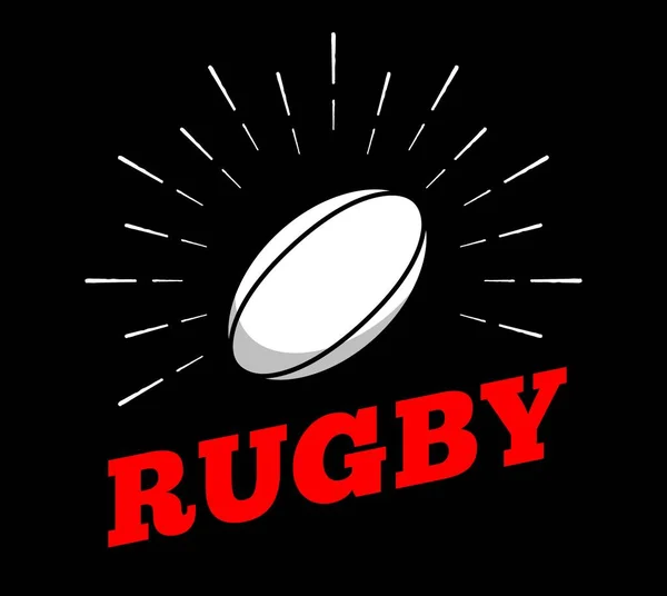 Vektor Rugby Fotbal Sportovní Míč Logo Ikona Slunce Burtst Tisk — Stockový vektor