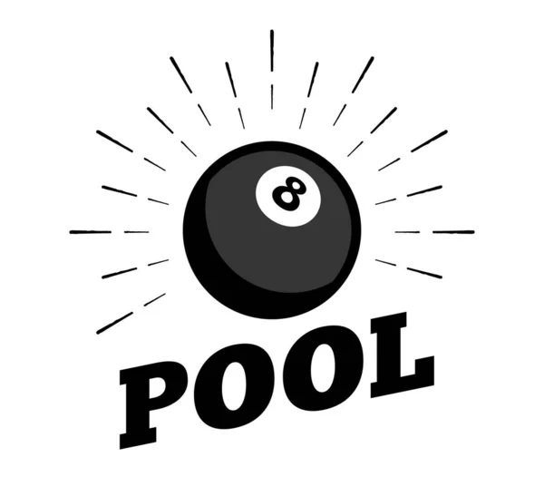 Vector Pool Billiard Snooker Sport Ball Logo Icon Sun Burtst — 스톡 벡터