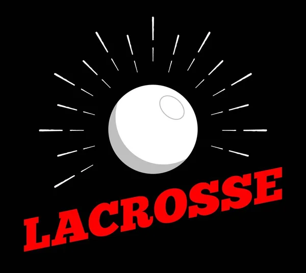 Vector Lacrosse Sport Ball Λογότυπο Εικονίδιο Sun Burtst Εκτύπωσης Χέρι — Διανυσματικό Αρχείο