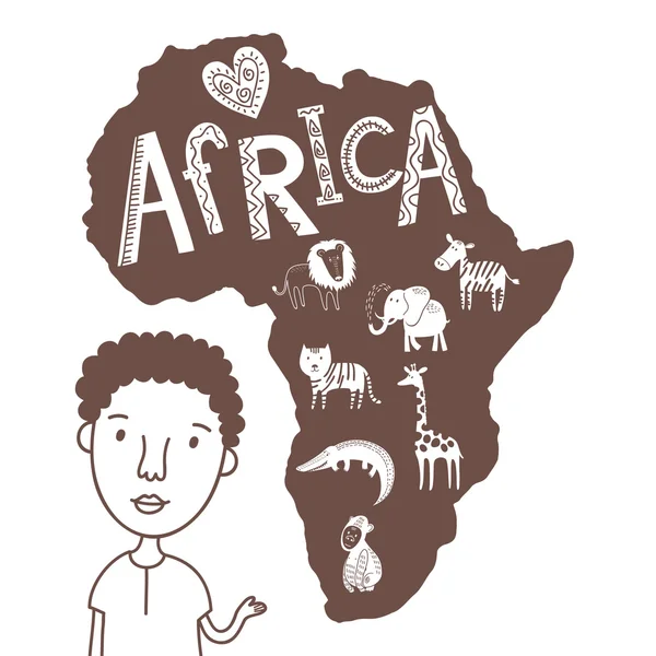 Animaux mignons d'Afrique — Image vectorielle