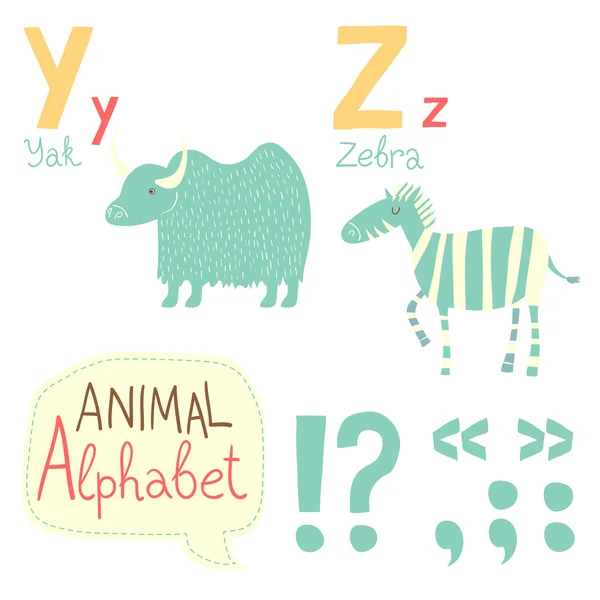 Alphabet zoo mignon — Image vectorielle