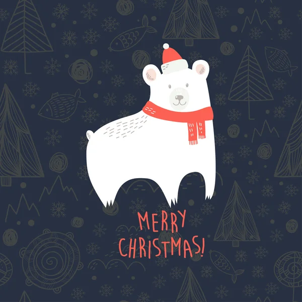 シロクマのクリスマス カード. — ストック写真