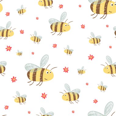 Şirin komik arılar desenle