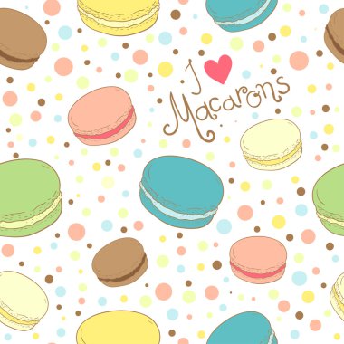 Dikişsiz çeşitli macarons desen