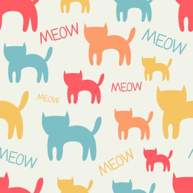 Kedilerle hoş, pürüzsüz bir desen. 