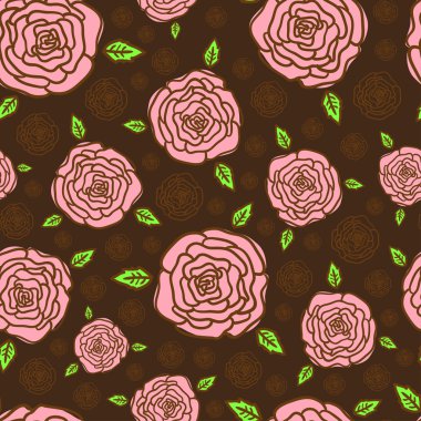 Gül desen illüstrasyon