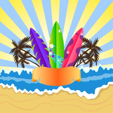 sörf amblemi illüstrasyon