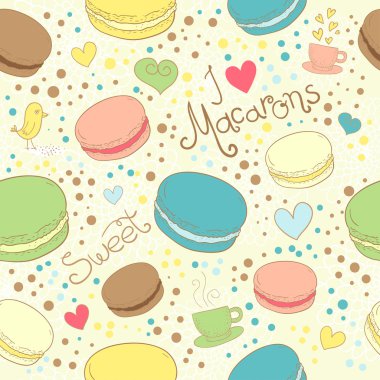 Dikişsiz çeşitli macarons desen