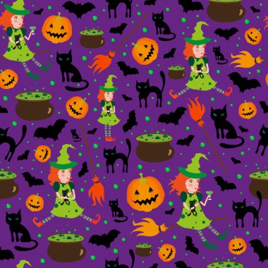 Cadılar Bayramı desen illüstrasyon