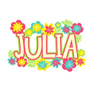 beautiful name Julia in flowers