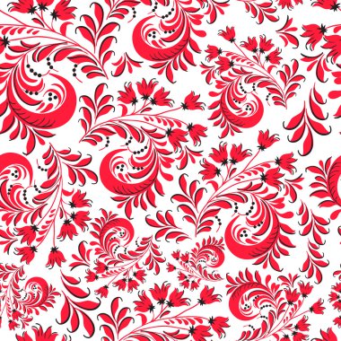 pattern in traditional Russian style Hohloma clipart