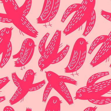 Sevimli uçan kuşlar ile Seamless Modeli.