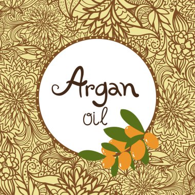 Argan yağı etiket ve öğe. 