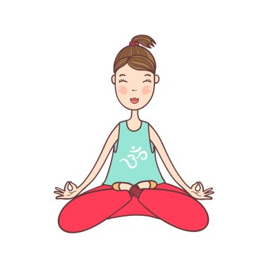 Yoga lotus pozisyonda oturan kadın.
