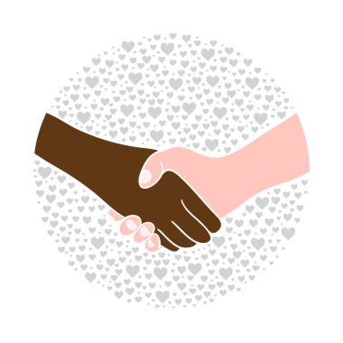 Elini sıkmak, siyah ve beyaz adam.