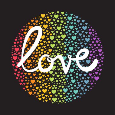 Yüzük kalplerin sevgi işareti ile. 