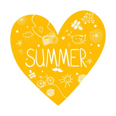 Yaz unsurları ile kalp -