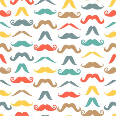 vintage tarzı bıyık seamless modeli.