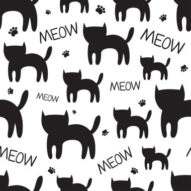 Kedilerle hoş, pürüzsüz bir desen. 
